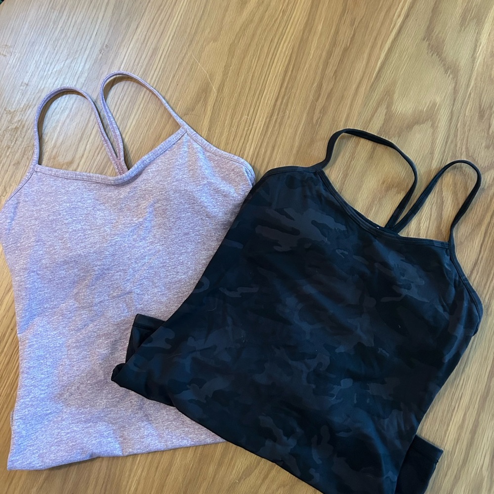 lululemon athletica Black and Pink Tank Tops